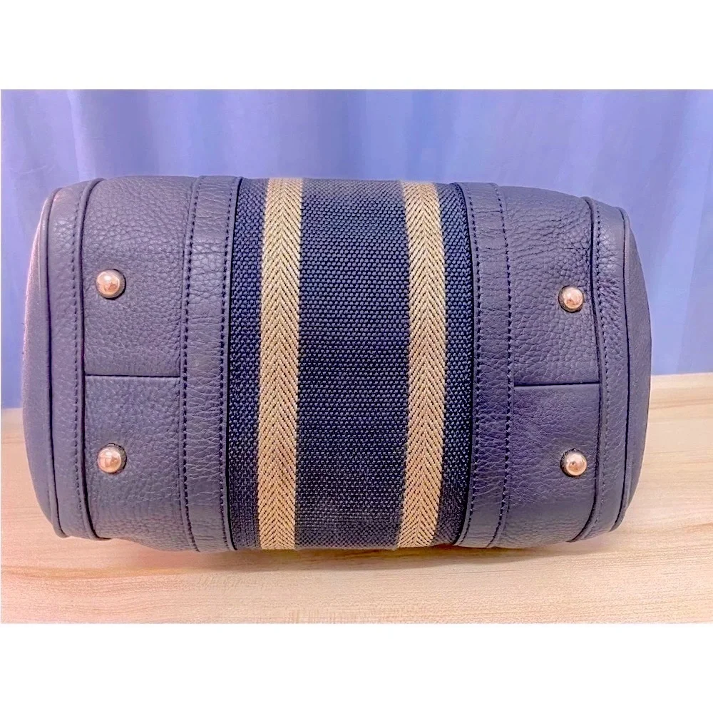 GUCCI Web Boston Striped Bag Leather - Picture 7 of 13